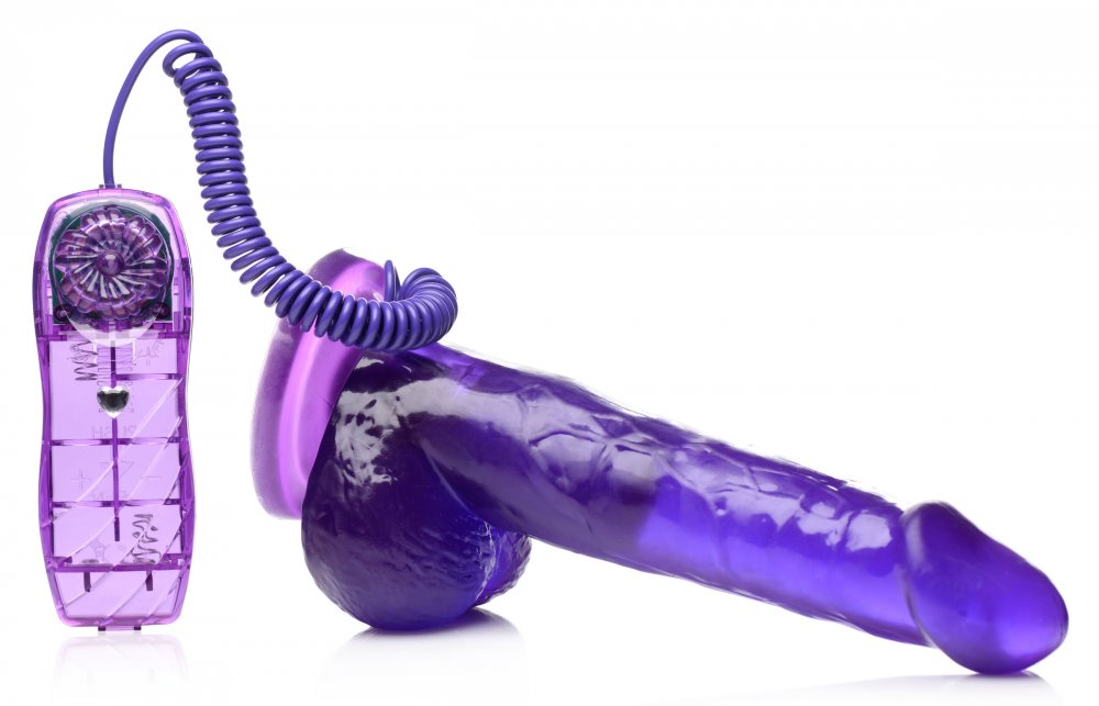 7.5 Inch Suction Cup Vibrating Dildo - Purple